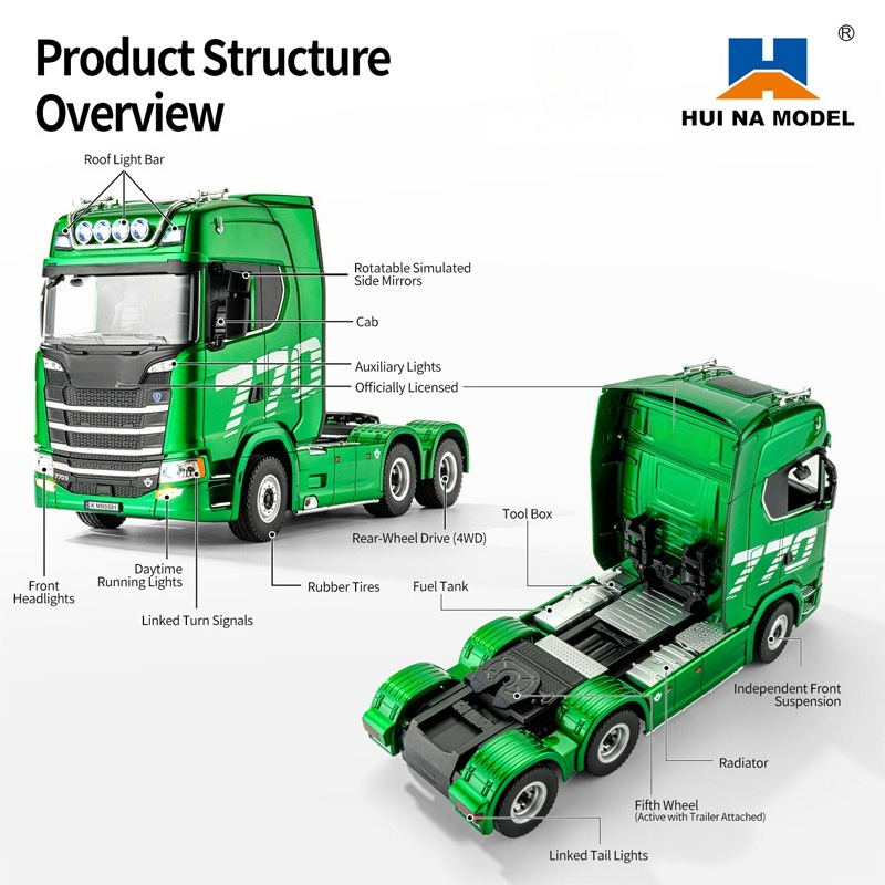 Rc Hobby Grade Truck - HUINA 1501 1502 Trattore RC in